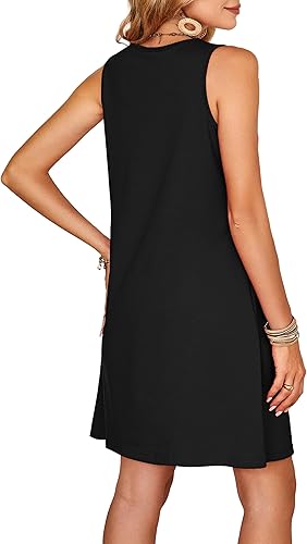 Women’s Square Neck Tank Dress with Pockets – 2025 Sundress