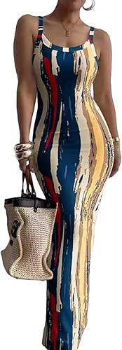Women’s Sleeveless Bodycon Maxi Dress – Slim Fit Summer 2025