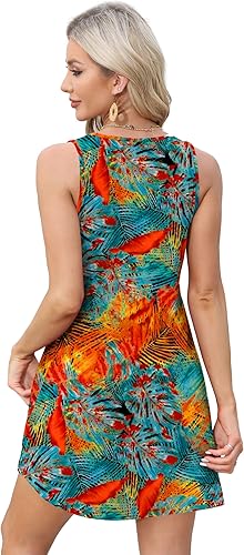 Women's V Neck Sleeveless Sundress with Pockets Summer 2025